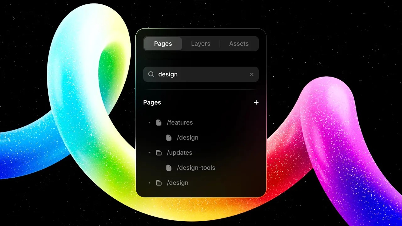 Vibrant colourful 3D gradient ribbon over a dark background