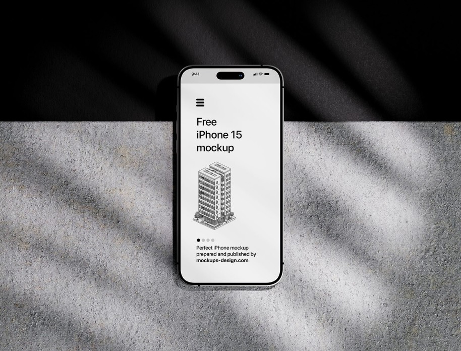 Single iPhone 15 mockup standing on a fabric backdrop